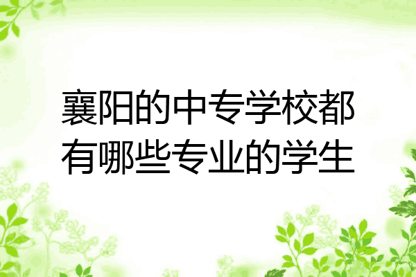 襄阳的中专学校都有哪些专业的学生