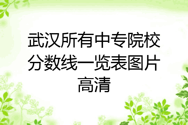武汉所有中专院校分数线一览表图片高清