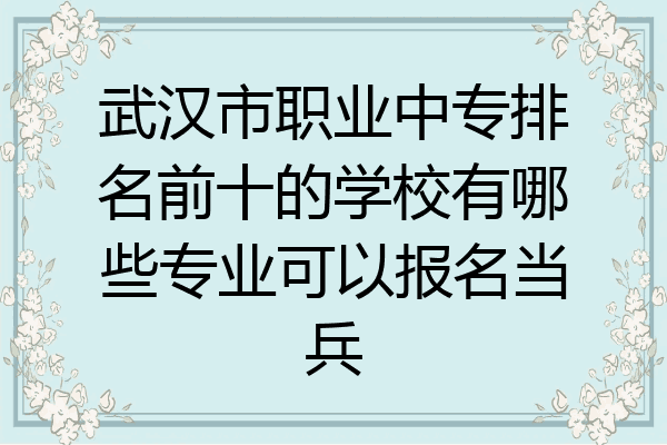 武汉市职业中专排名前十的学校有哪些专业可以报名当兵