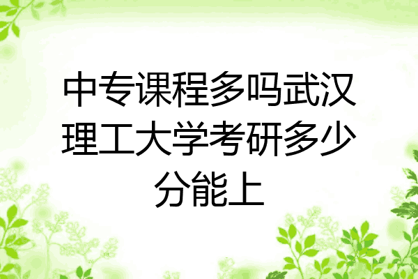中专课程多吗武汉理工大学考研多少分能上