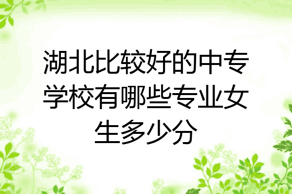 湖北比较好的中专学校有哪些专业女生多少分