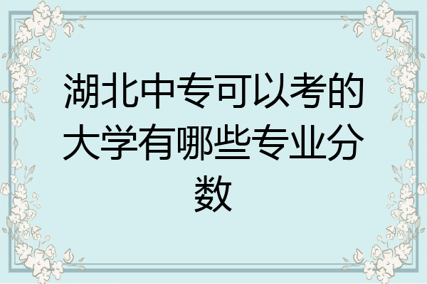 湖北中专可以考的大学有哪些专业分数