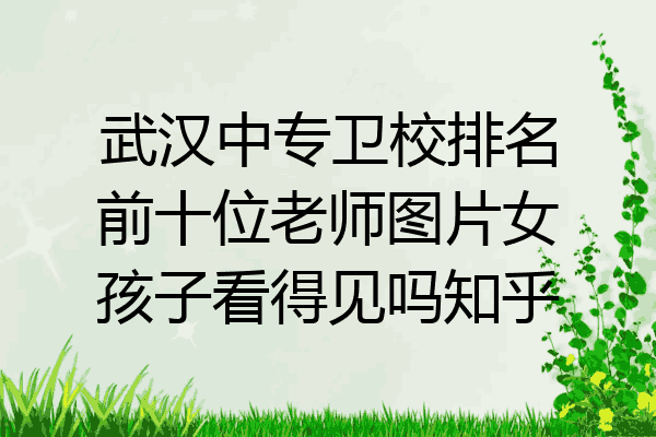 武汉中专卫校排名前十位老师图片女孩子看得见吗知乎