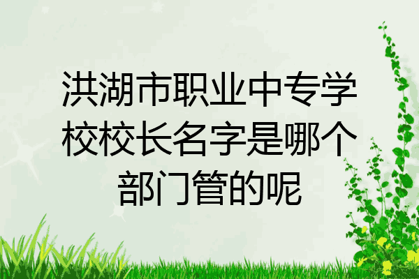 洪湖市职业中专学校校长名字是哪个部门管的呢