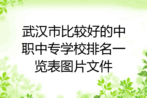 武汉市比较好的中职中专学校排名一览表图片文件