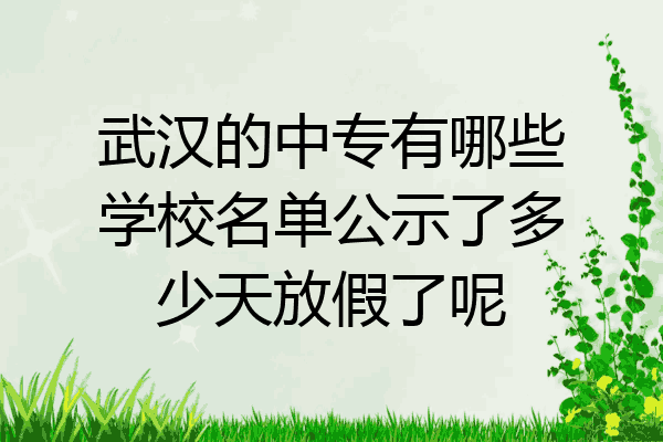 武汉的中专有哪些学校名单公示了多少天放假了呢