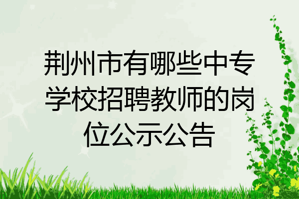 荆州市有哪些中专学校招聘教师的岗位公示公告