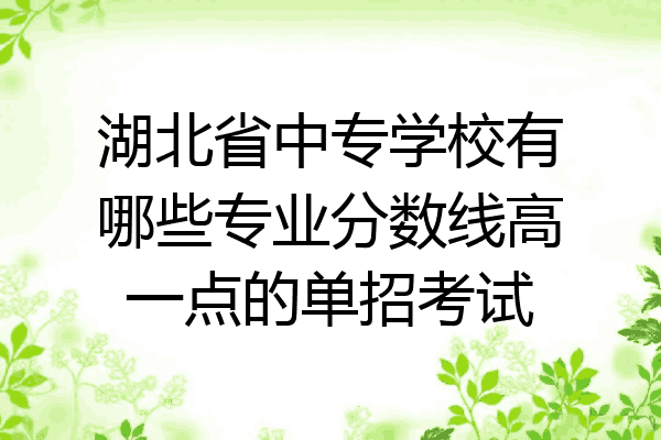 湖北省中专学校有哪些专业分数线高一点的单招考试
