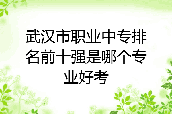 武汉市职业中专排名前十强是哪个专业好考