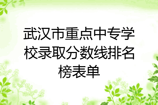 武汉市重点中专学校录取分数线排名榜表单