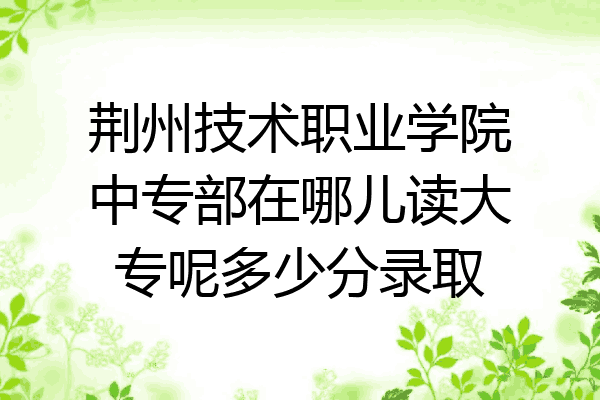 荆州技术职业学院中专部在哪儿读大专呢多少分录取