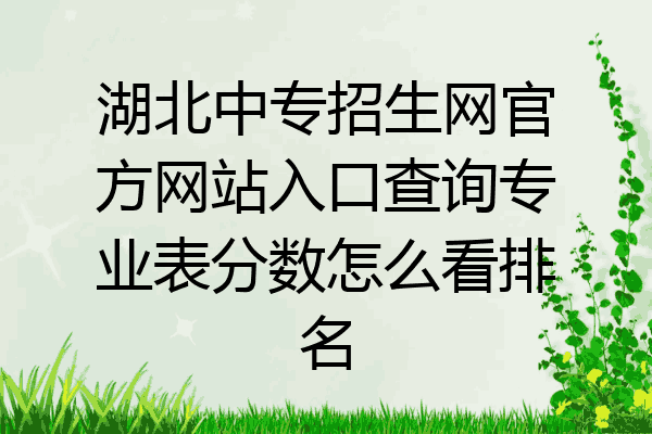 湖北中专招生网官方网站入口查询专业表分数怎么看排名