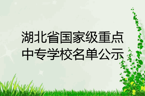湖北省国家级重点中专学校名单公示
