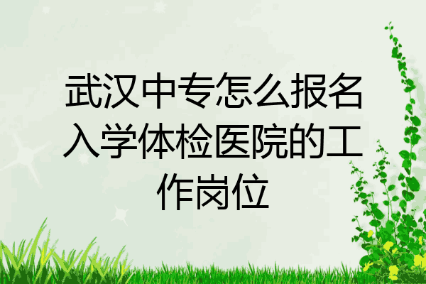 武汉中专怎么报名入学体检医院的工作岗位
