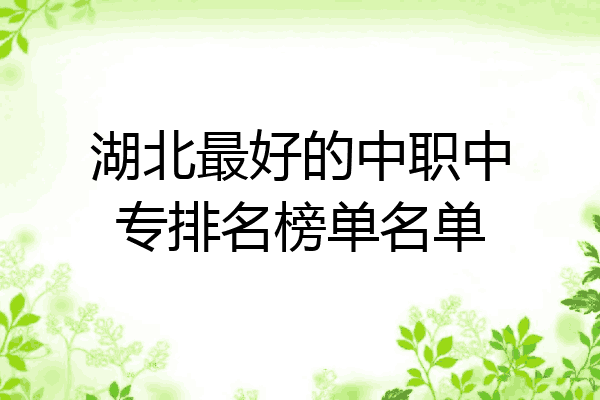 湖北最好的中职中专排名榜单名单