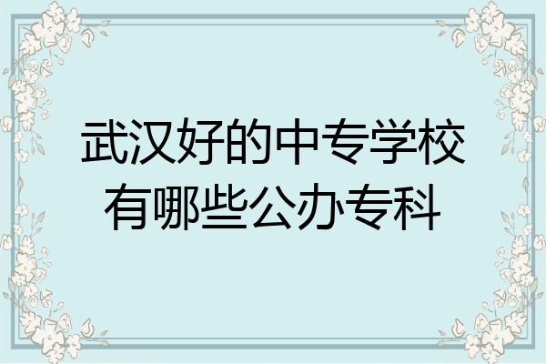 武汉好的中专学校有哪些公办专科