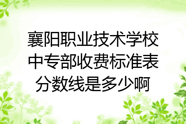 襄阳职业技术学校中专部收费标准表分数线是多少啊
