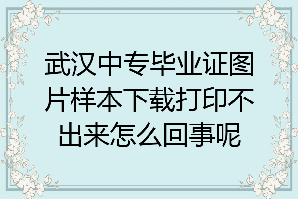 武汉中专毕业证图片样本下载打印不出来怎么回事呢