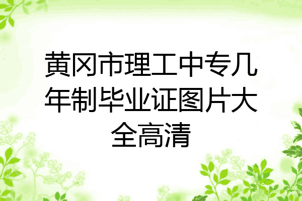 黄冈市理工中专几年制毕业证图片大全高清