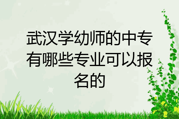 武汉学幼师的中专有哪些专业可以报名的