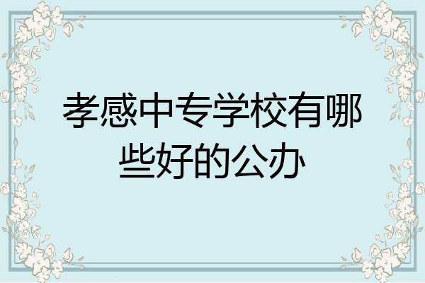 孝感中专学校有哪些好的公办