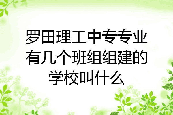罗田理工中专专业有几个班组组建的学校叫什么