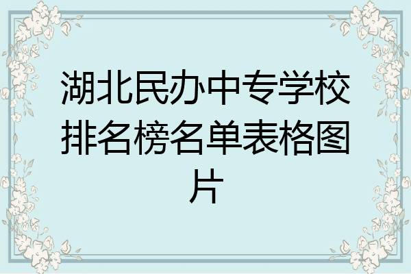 湖北民办中专学校排名榜名单表格图片