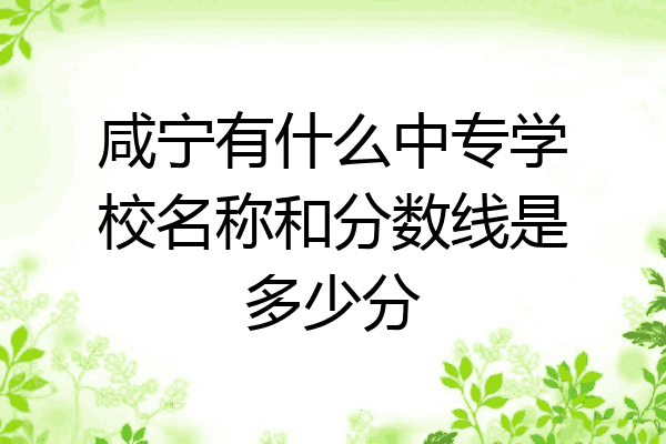 咸宁有什么中专学校名称和分数线是多少分