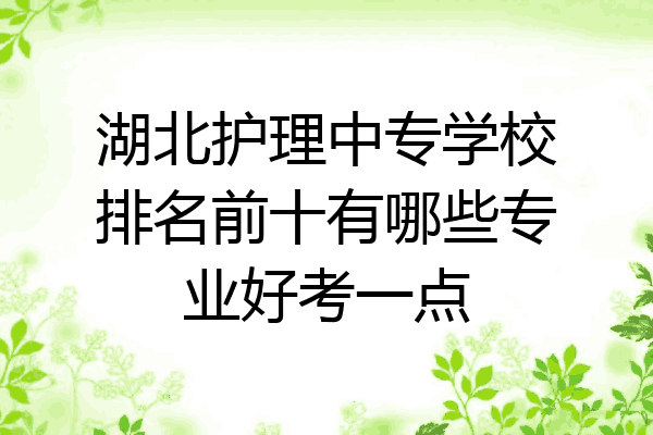 湖北护理中专学校排名前十有哪些专业好考一点