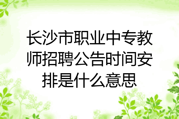 长沙市职业中专教师招聘公告时间安排是什么意思