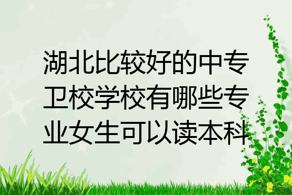 湖北比较好的中专卫校学校有哪些专业女生可以读本科