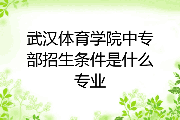 武汉体育学院中专部招生条件是什么专业