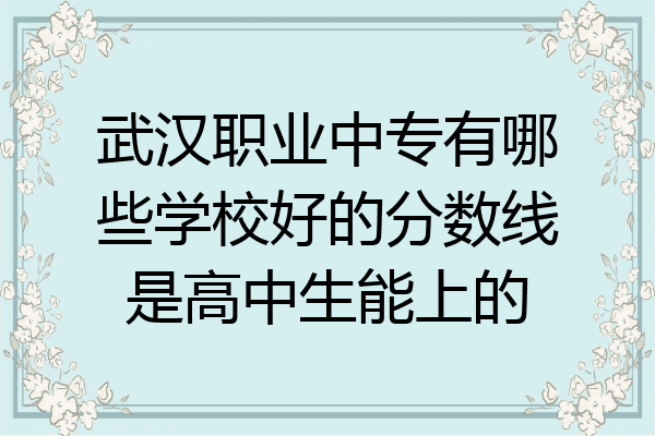 武汉职业中专有哪些学校好的分数线是高中生能上的