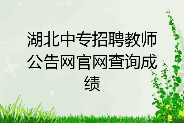 湖北中专招聘教师公告网官网查询成绩