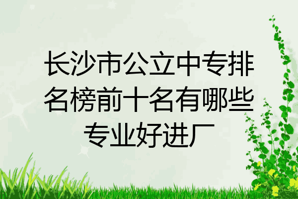 长沙市公立中专排名榜前十名有哪些专业好进厂