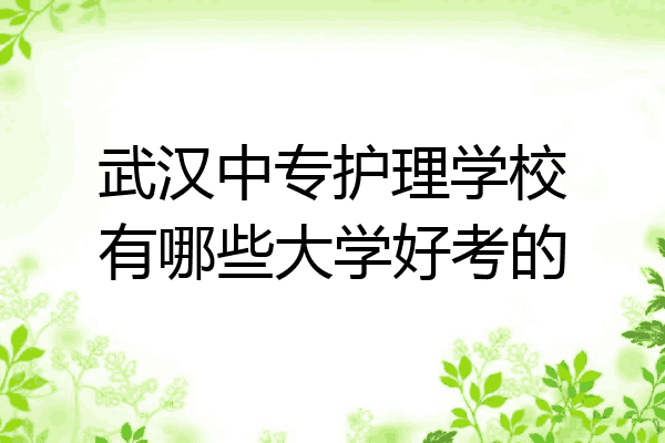 武汉中专护理学校有哪些大学好考的