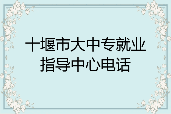 十堰市大中专就业指导中心电话