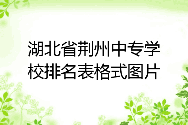 湖北省荆州中专学校排名表格式图片