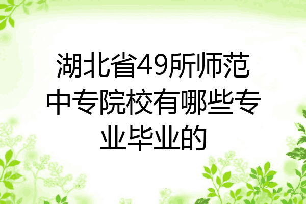 湖北省49所师范中专院校有哪些专业毕业的