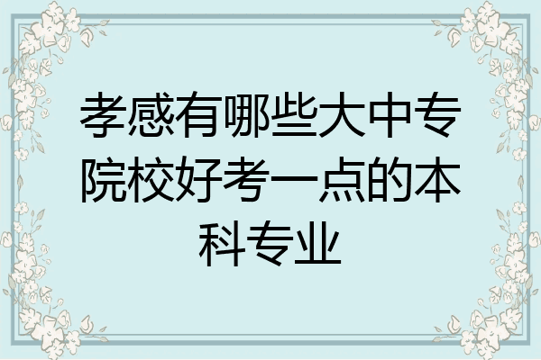 孝感有哪些大中专院校好考一点的本科专业