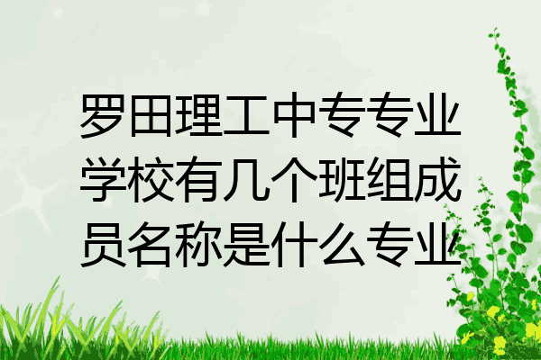 罗田理工中专专业学校有几个班组成员名称是什么专业