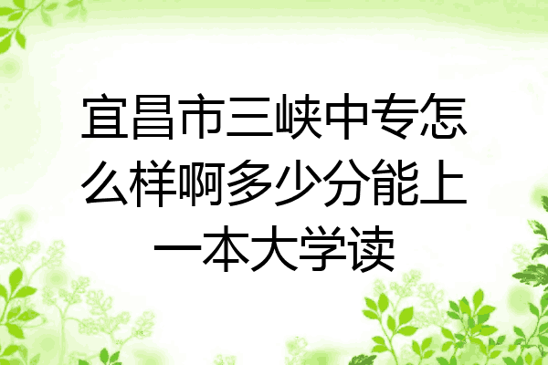 宜昌市三峡中专怎么样啊多少分能上一本大学读