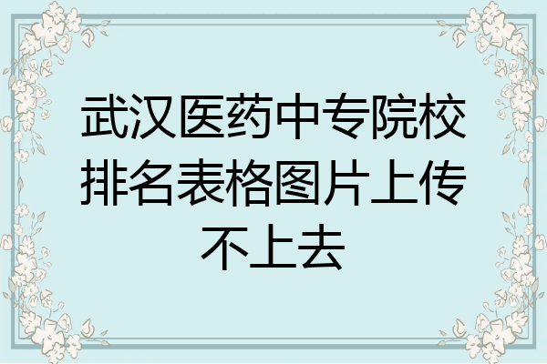 武汉医药中专院校排名表格图片上传不上去