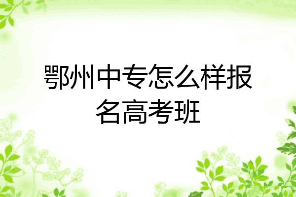 鄂州中专怎么样报名高考班