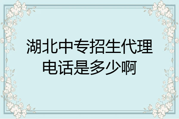 湖北中专招生代理电话是多少啊