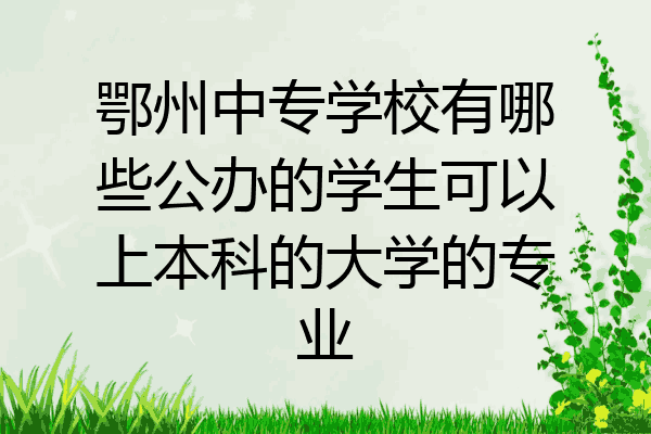 鄂州中专学校有哪些公办的学生可以上本科的大学的专业