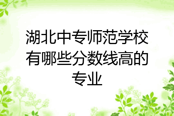 湖北中专师范学校有哪些分数线高的专业