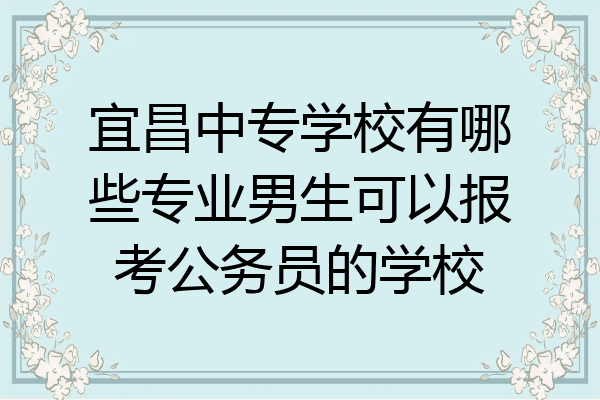 宜昌中专学校有哪些专业男生可以报考公务员的学校