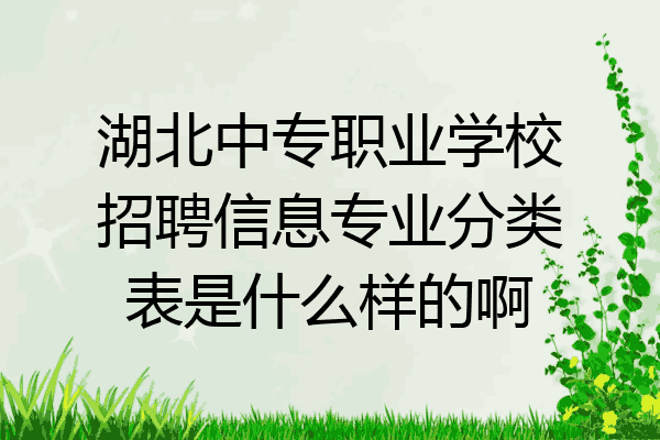 湖北中专职业学校招聘信息专业分类表是什么样的啊