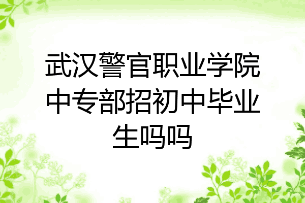 武汉警官职业学院中专部招初中毕业生吗吗